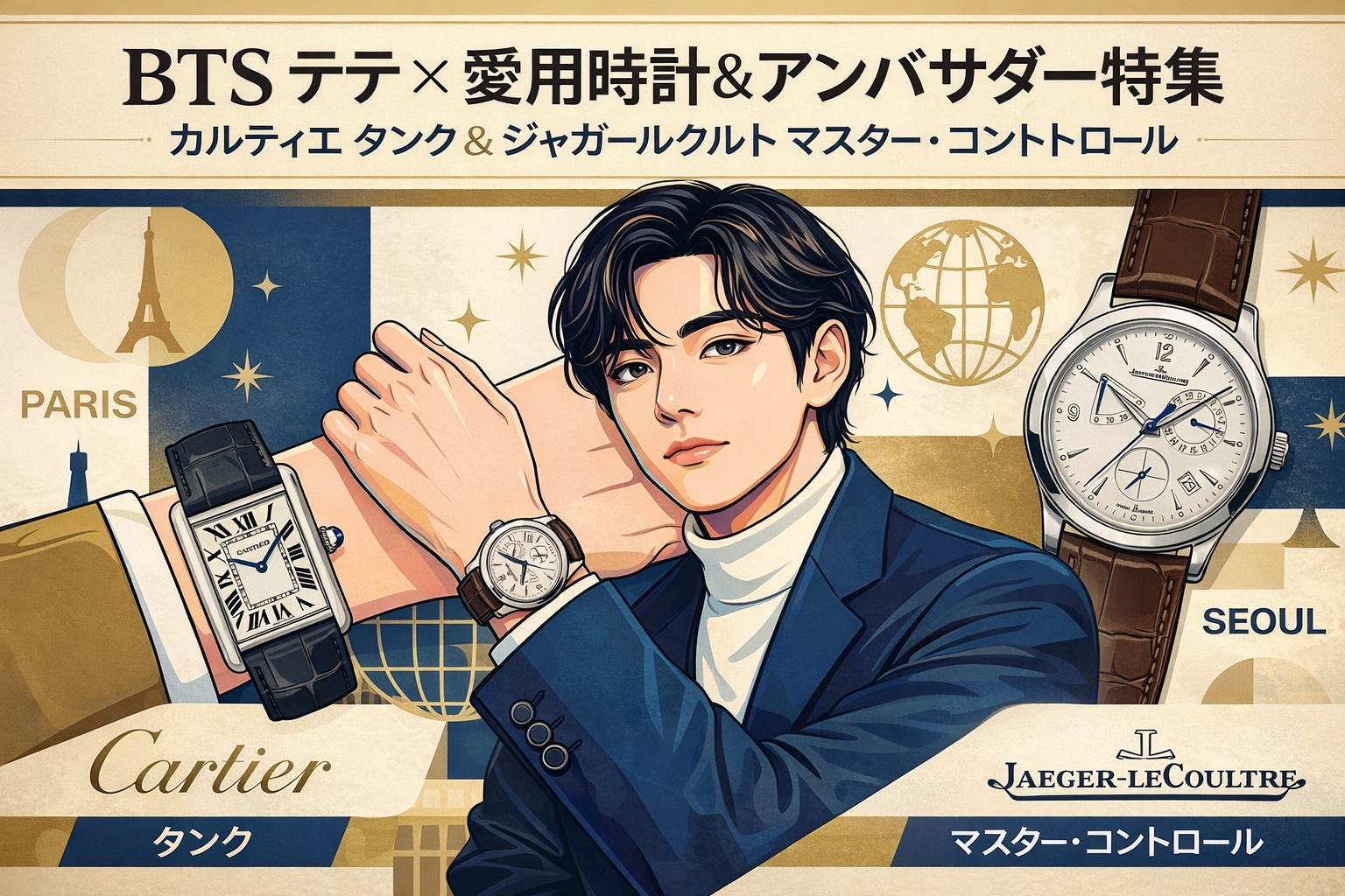 2026年最新】BTSテテ(V)の愛用腕時計＆アンバサダー完全解説 ｜ ジェム
