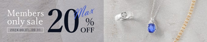 Members-only Yukizaki Select Jewelry MAX 20% OFF banner