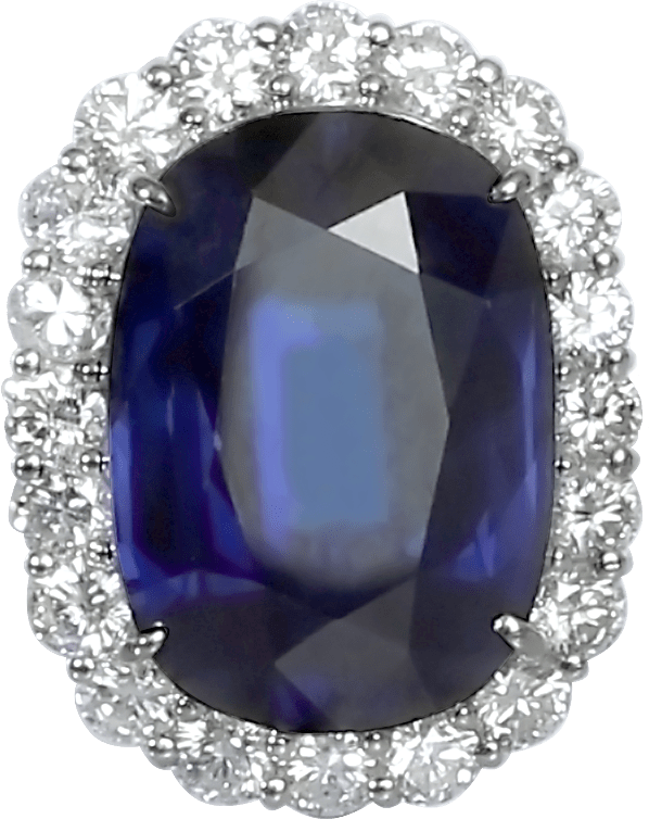 PT900 Sapphire 26.310ct ring