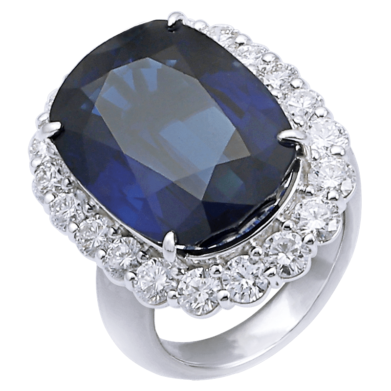 PT900 Sapphire 26.310ct ring