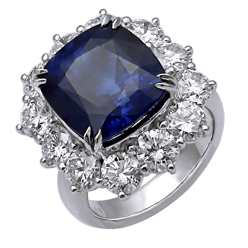 PT900 Sapphire 13.068ct ring