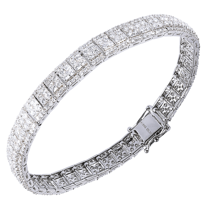 K18WG diamond 5.000ct bracelet