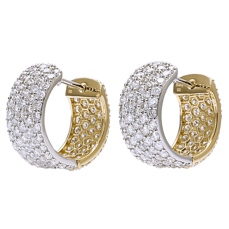 PT900 K18YG diamond 1.500ct earrings