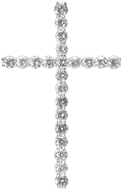 PT900 PT850 Diamond 10.022ct Design Cross Necklace