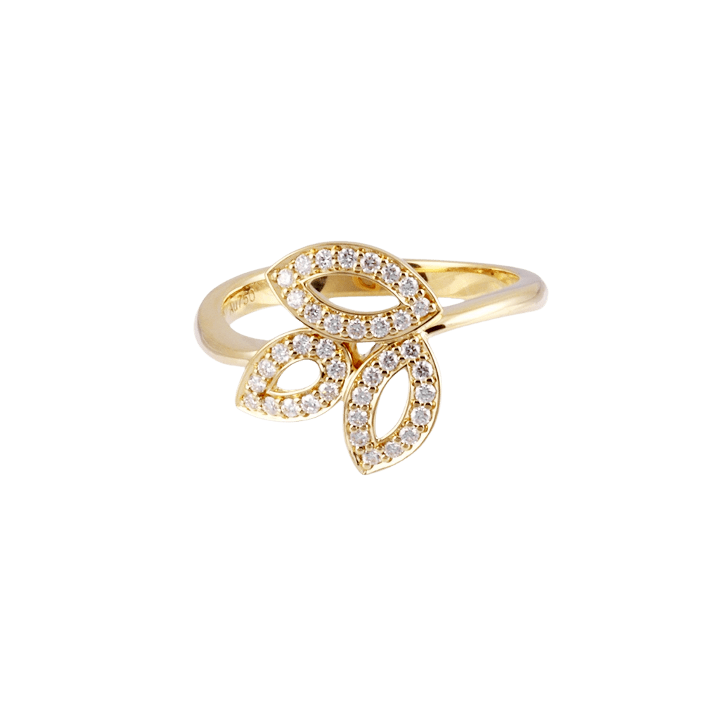 Harry Winston Lily Cluster Mini Lily Cluster K18YG Yellow Gold Ring Used