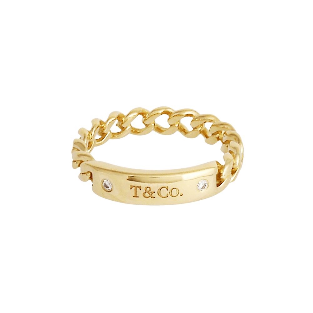 Tiffany Microlink Hardware K18YG Yellow Gold Ring Used