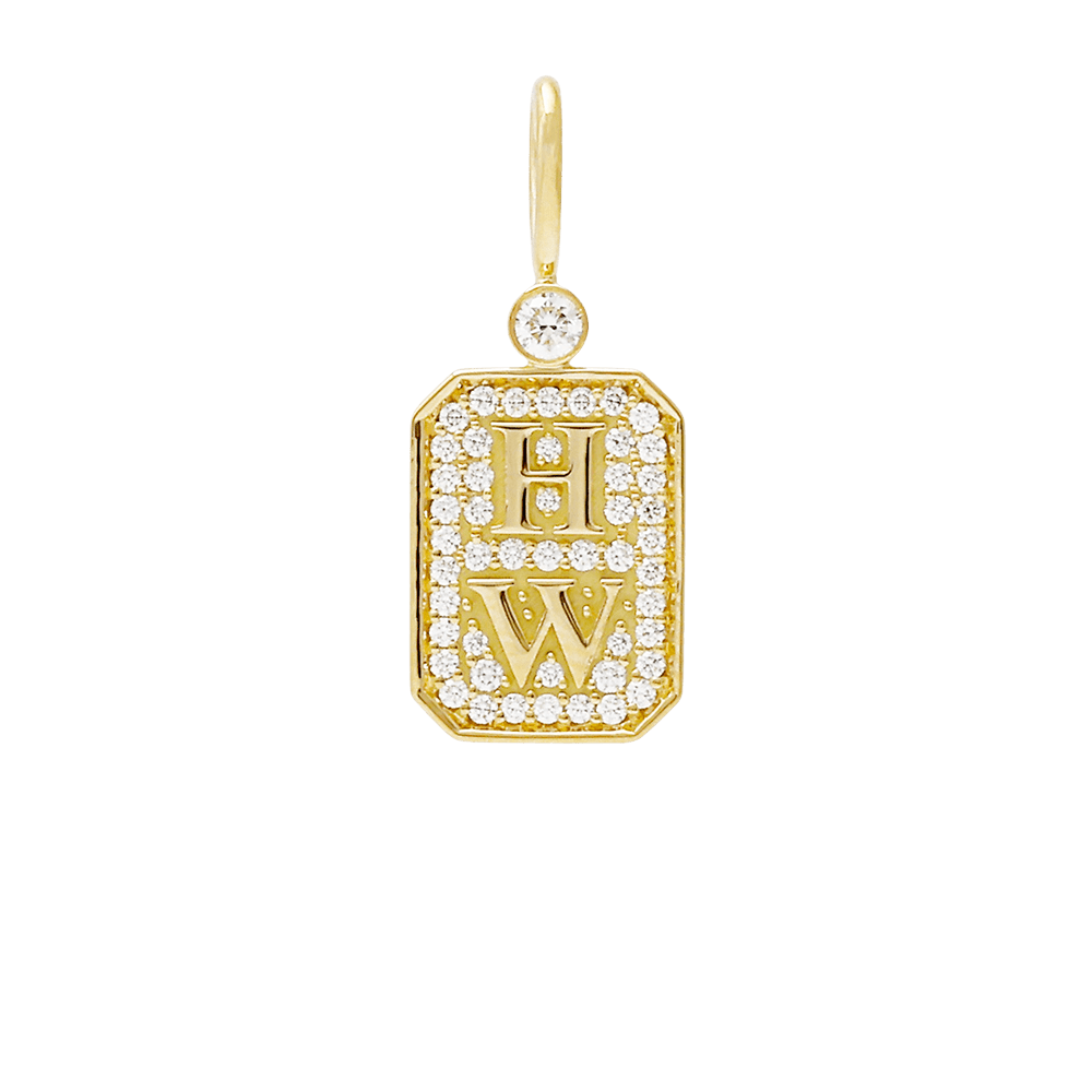 海瑞温斯顿 HW 徽标 K18黄金黄金吊饰二手
