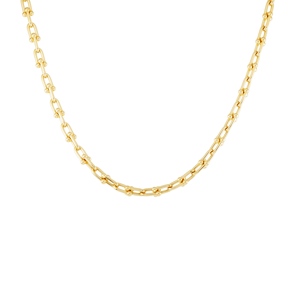 Tiffany Hardware Small Link K18YG Yellow Gold Necklace New