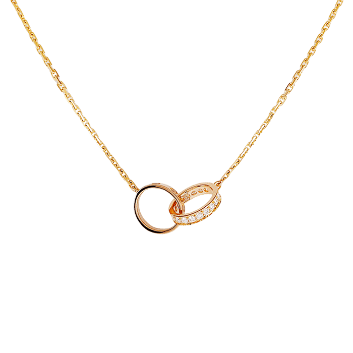 Cartier Love Necklace Diamond SNOE K18PG Pink Gold Used