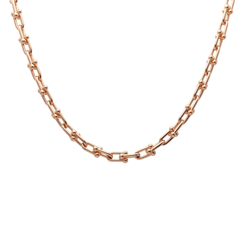 Tiffany Small Link S Hardware K18PG Pink Gold Necklace New