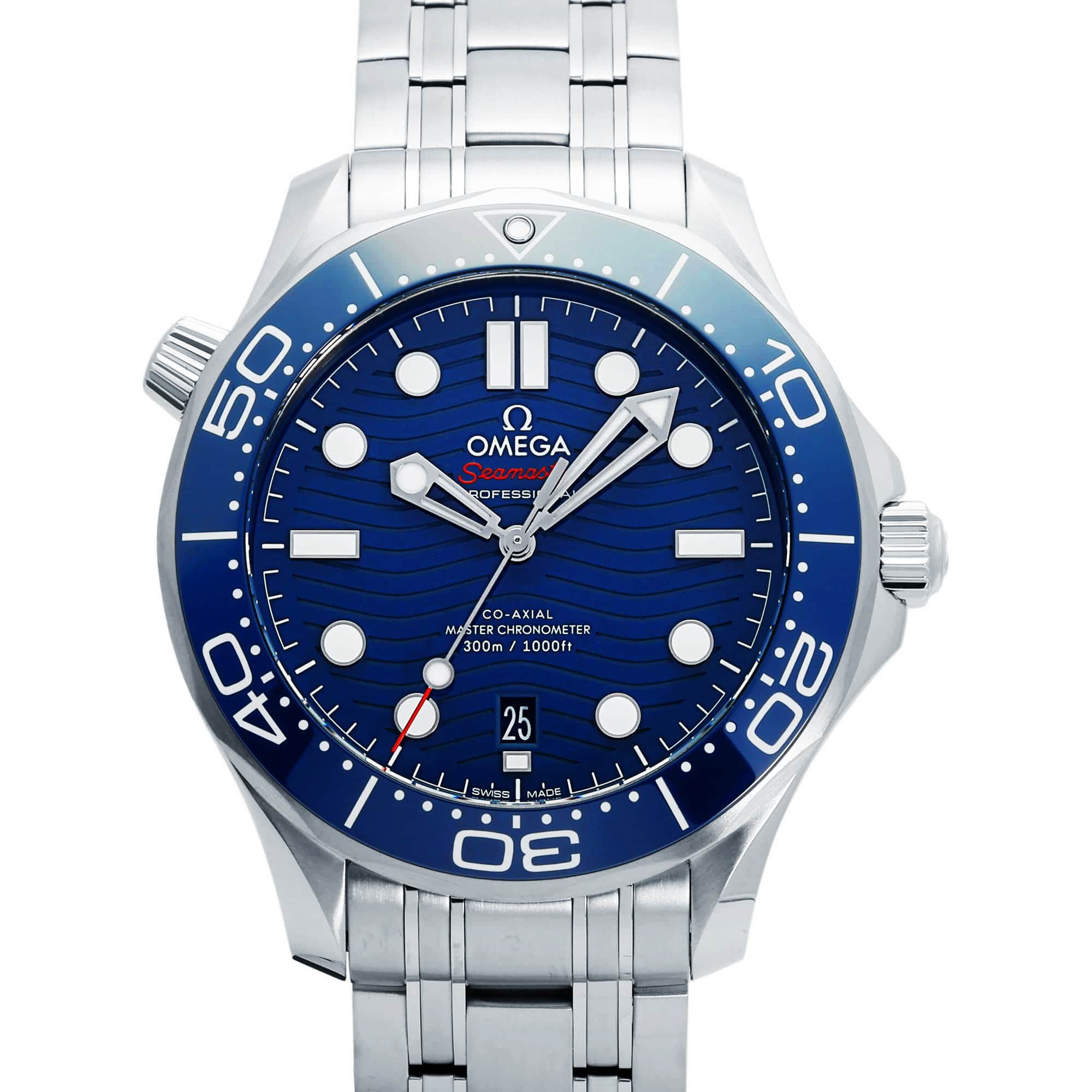 歐米茄 OMEGA 海馬潛水員 300M 同軸大師天文台錶 42 毫米 210.30.42.20.03.001 藍色錶盤全新手錶男士