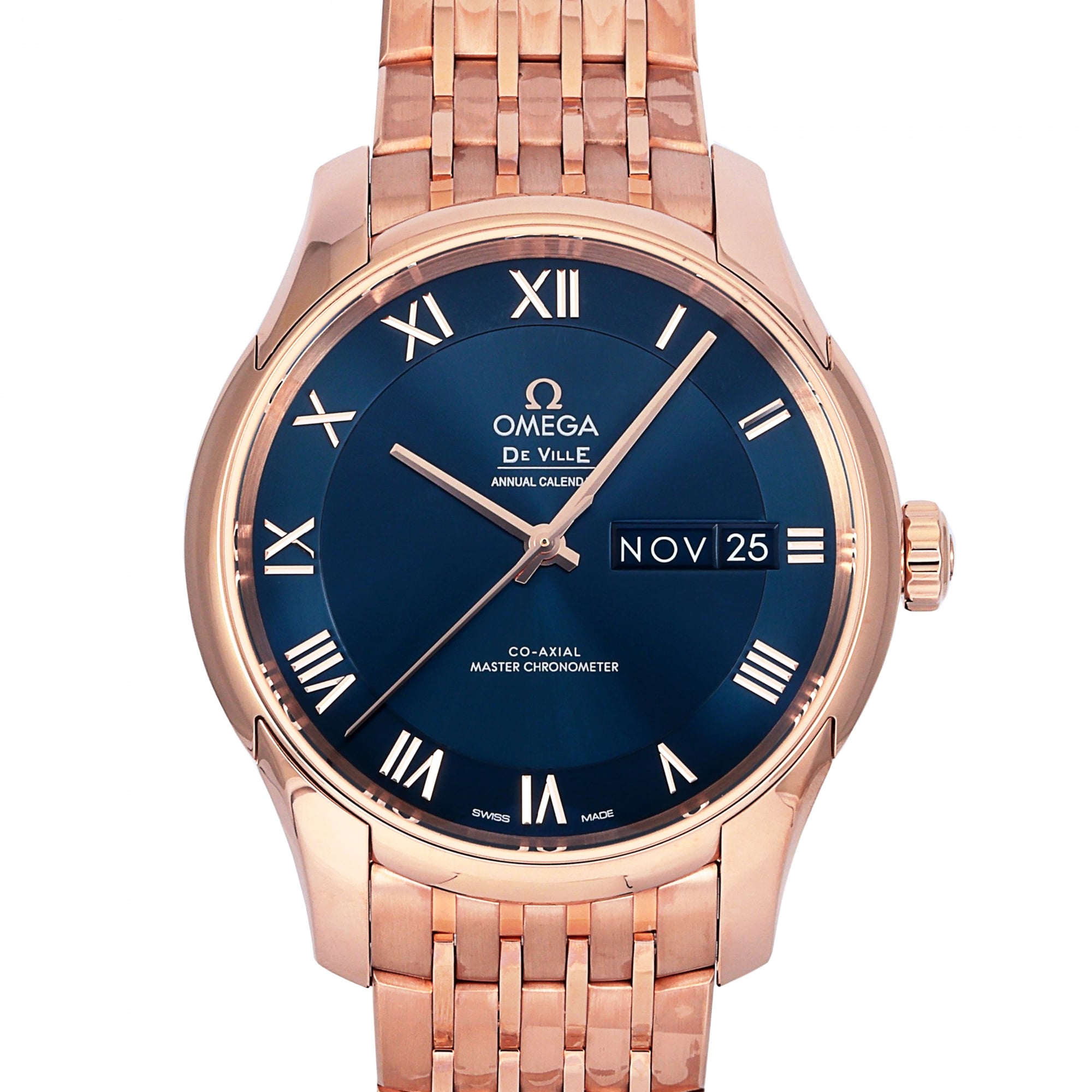 歐米茄 OMEGA De Ville Hour Vision 同軸大師天文台年曆 41 毫米 433.50.41.22.03.001 藍色錶盤全新手錶男士