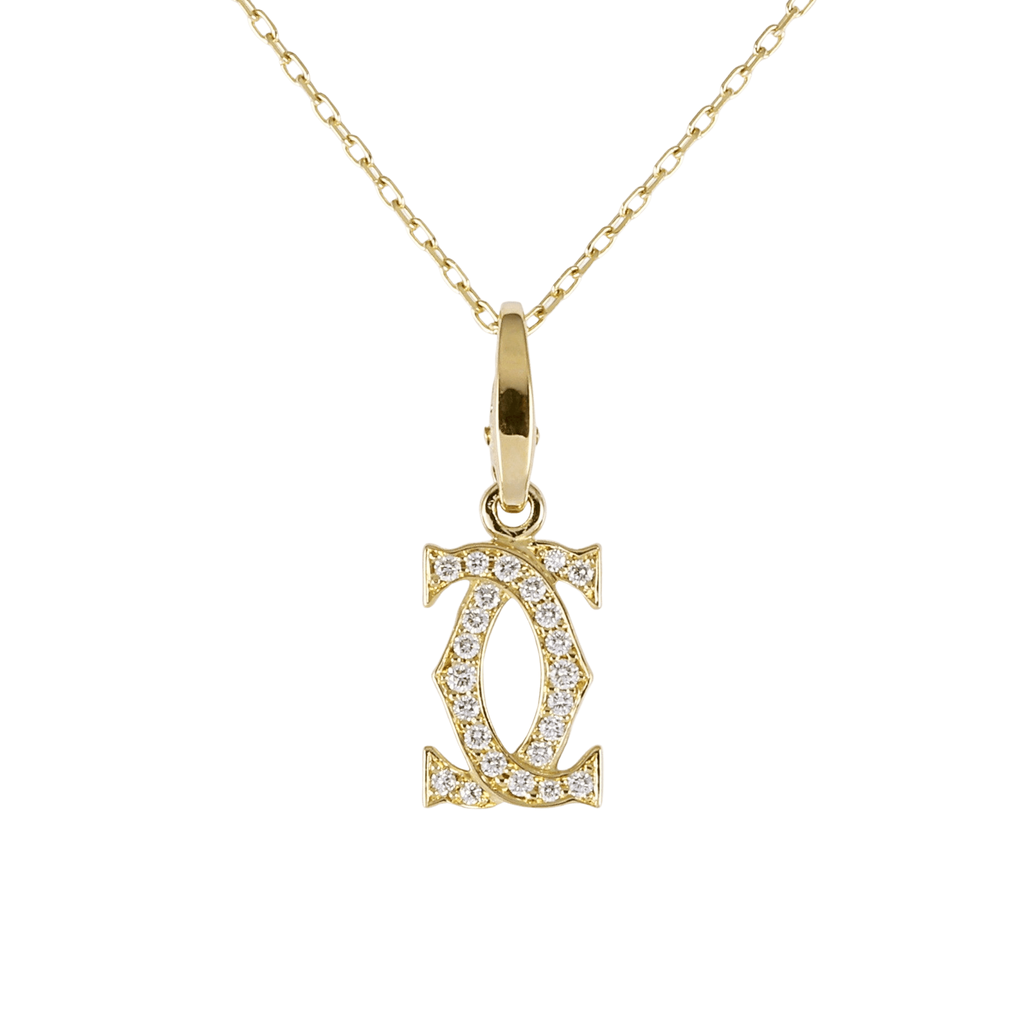 Cartier 2C Necklace/Pendant K18YG Yellow Gold Used