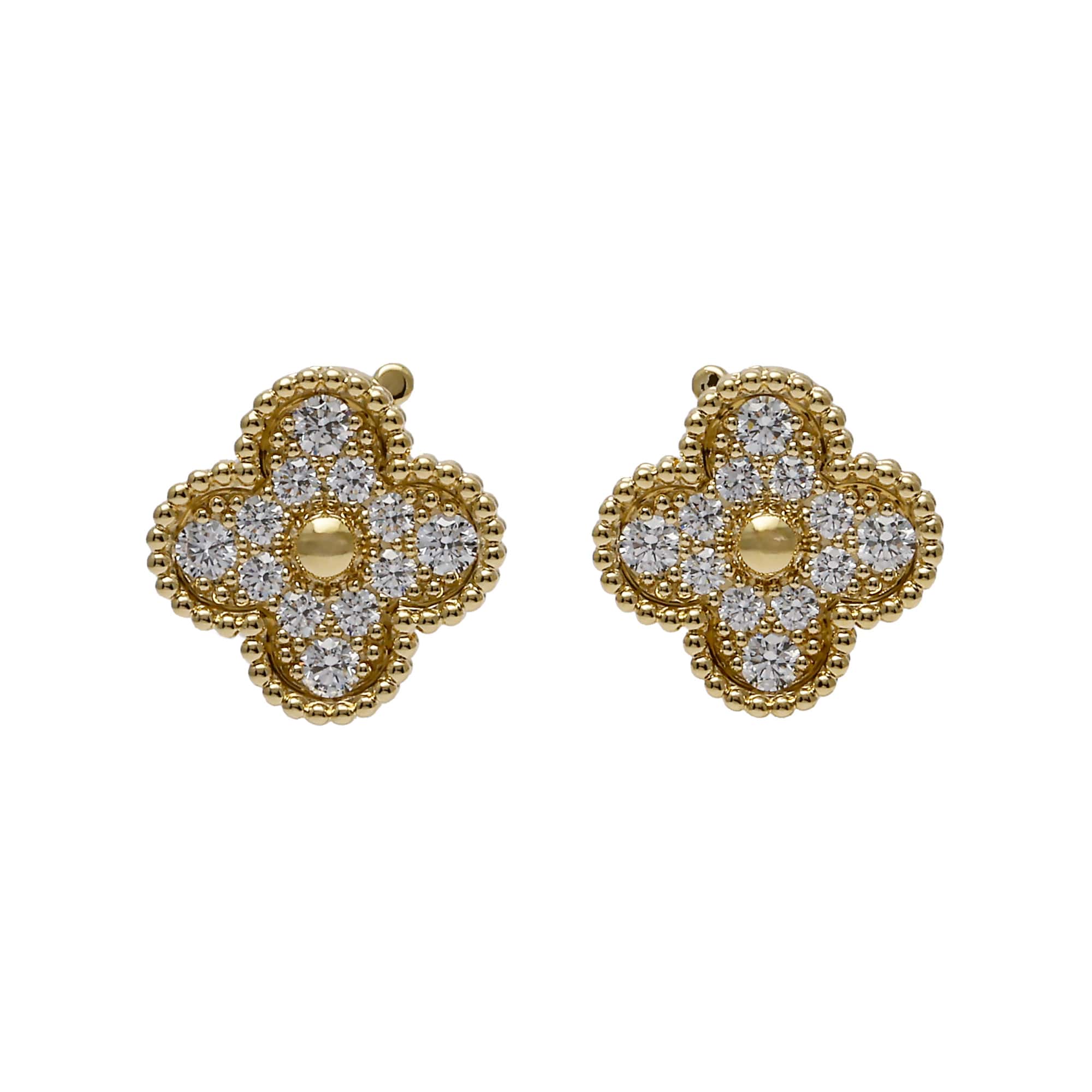 Van Cleef & Arpels Earrings Vintage Alhambra K18YG Yellow Gold Earrings Used