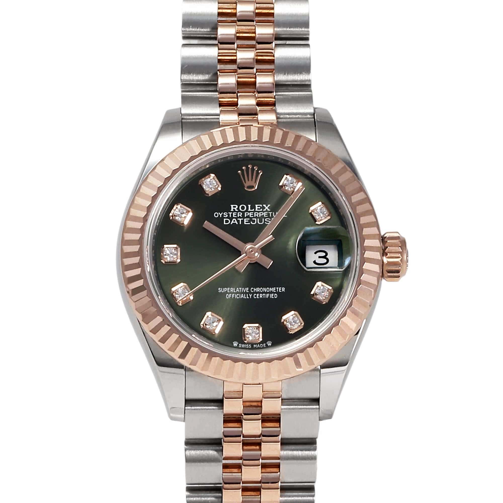 롤렉스 ROLEX 데이트 저스트 28 279171G 올리브 그린 다이얼 중고 시계 여성