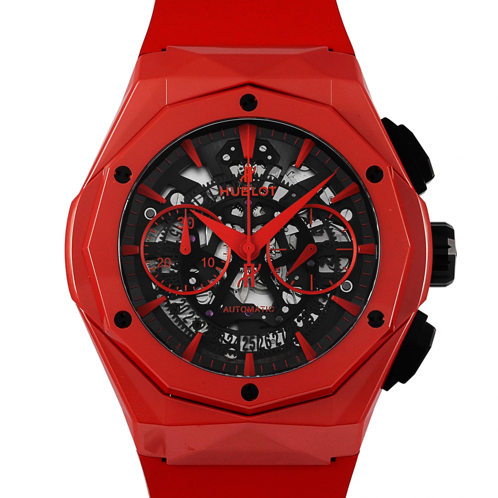 우브로 HUBLOT 클래식 퓨전 아에로 퓨전 크로노그래프 올린스키 레드 매직【세계 한정 200개】 525.CF.0130.RX.ORL19 레드/블랙 문자판 신품 손목시계 맨즈