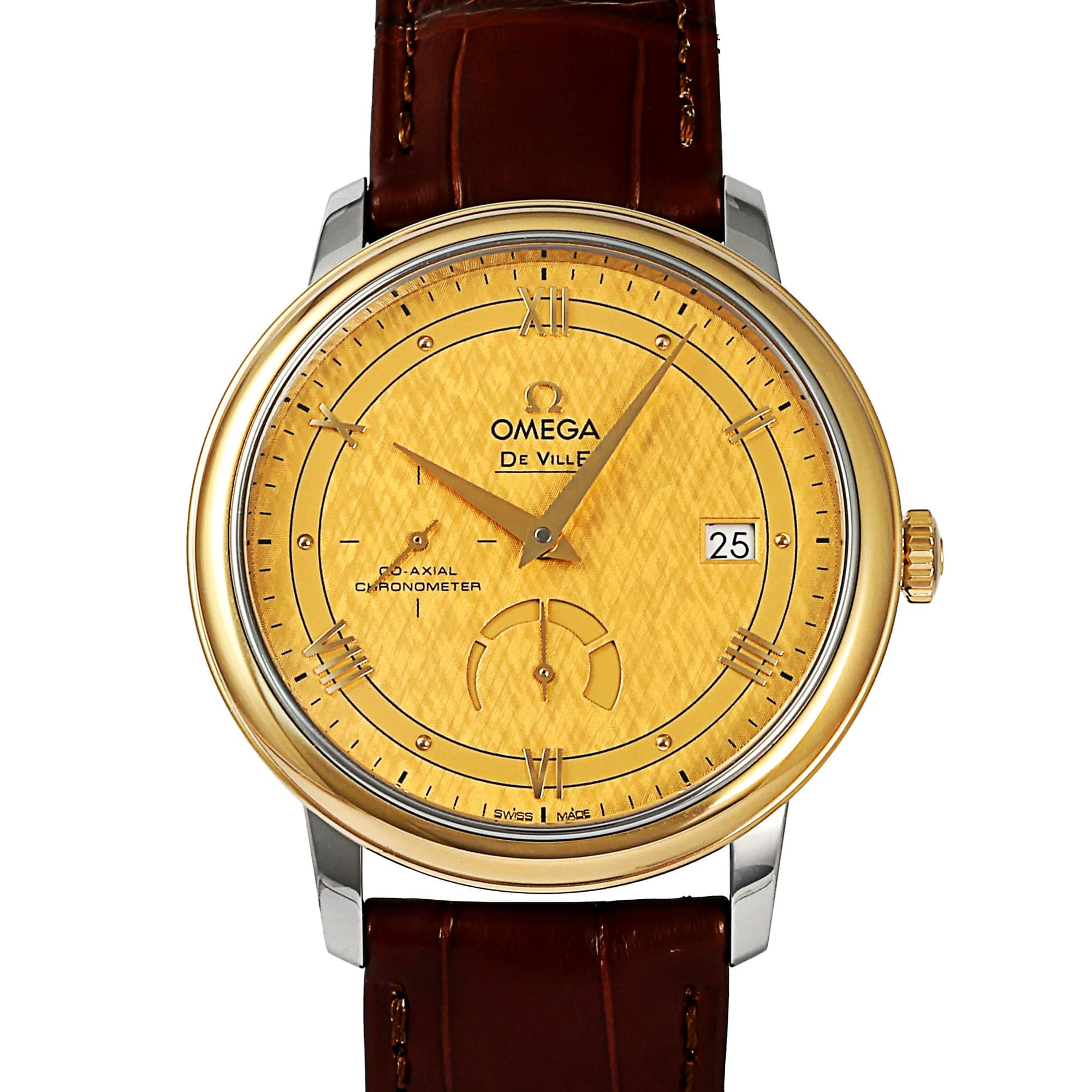 OMEGA De Ville Prestige 39.5 MM 424.23.40.21.08.001 Yellow Dial New Men's Watch